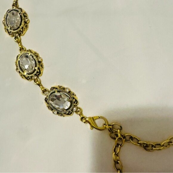 Luvatar Gold Crystal Waist Chain Belt Vintage Glam Statement Jewelry - Picture 3 of 7